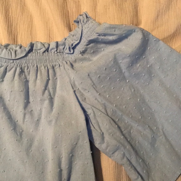 H&M off the shoulder blouse - light blue - Picture 3 of 4